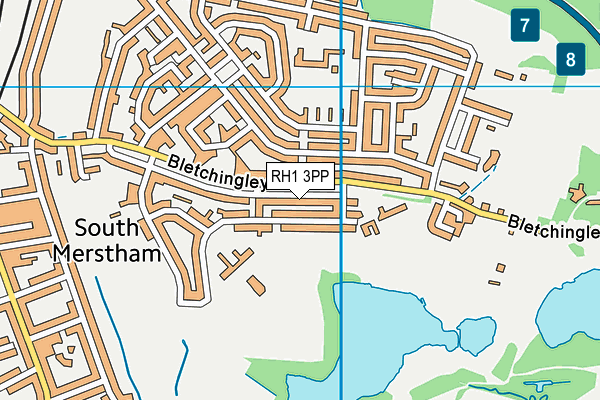 RH1 3PP map - OS VectorMap District (Ordnance Survey)