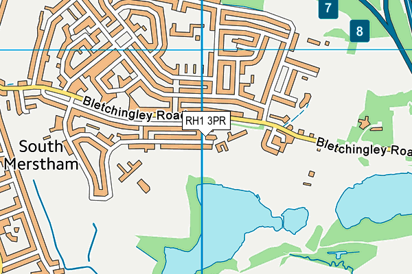 RH1 3PR map - OS VectorMap District (Ordnance Survey)