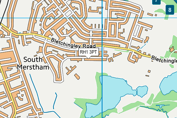 RH1 3PT map - OS VectorMap District (Ordnance Survey)