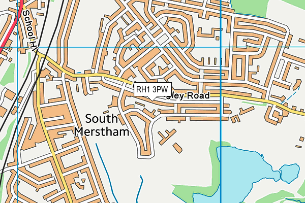 RH1 3PW map - OS VectorMap District (Ordnance Survey)