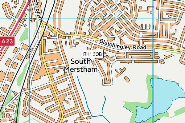 RH1 3QB map - OS VectorMap District (Ordnance Survey)