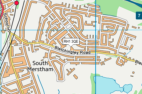 RH1 3QE map - OS VectorMap District (Ordnance Survey)