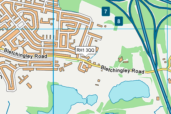 RH1 3QQ map - OS VectorMap District (Ordnance Survey)