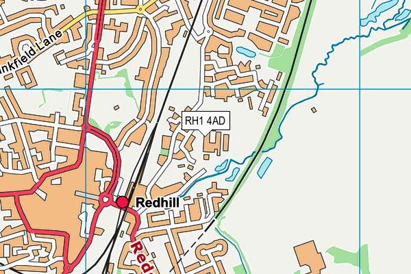 Carrington School map (RH1 4AD) - OS VectorMap District (Ordnance Survey)