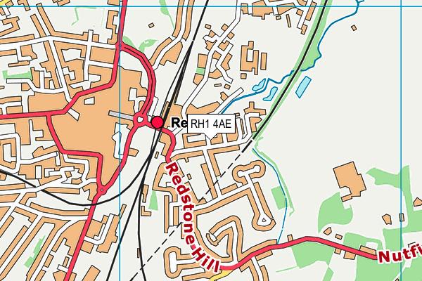 RH1 4AE map - OS VectorMap District (Ordnance Survey)