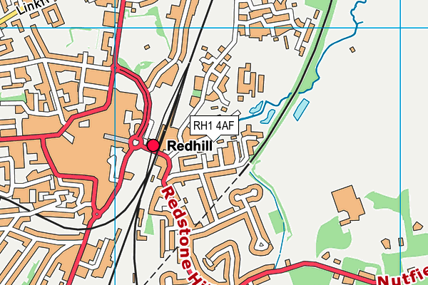 RH1 4AF map - OS VectorMap District (Ordnance Survey)