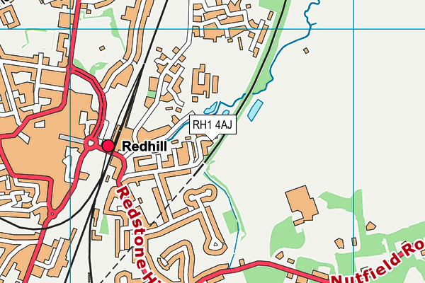 RH1 4AJ map - OS VectorMap District (Ordnance Survey)