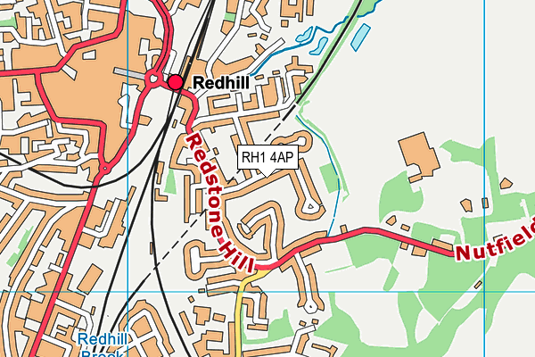 RH1 4AP map - OS VectorMap District (Ordnance Survey)