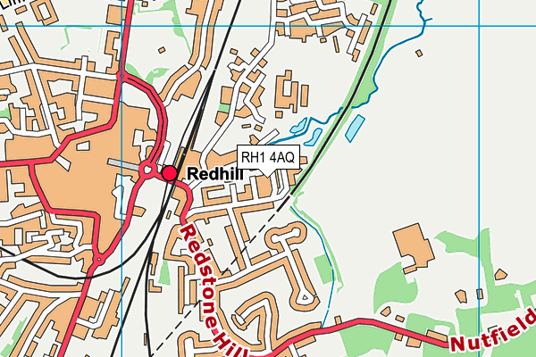 RH1 4AQ map - OS VectorMap District (Ordnance Survey)