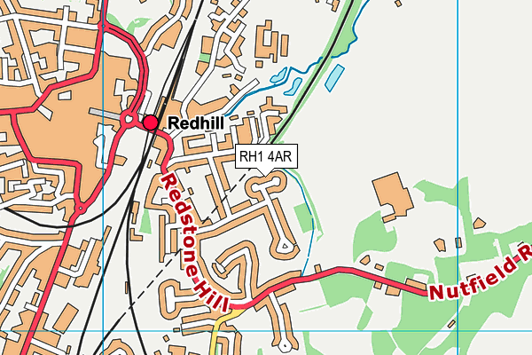 RH1 4AR map - OS VectorMap District (Ordnance Survey)