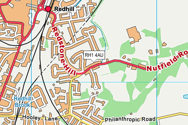 RH1 4AU map - OS VectorMap District (Ordnance Survey)