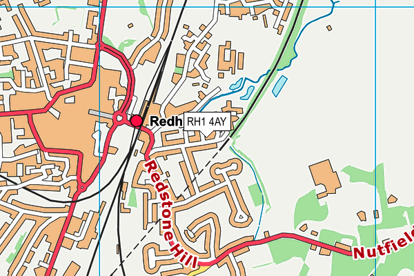 RH1 4AY map - OS VectorMap District (Ordnance Survey)