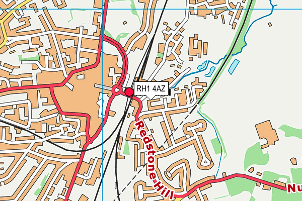 RH1 4AZ map - OS VectorMap District (Ordnance Survey)
