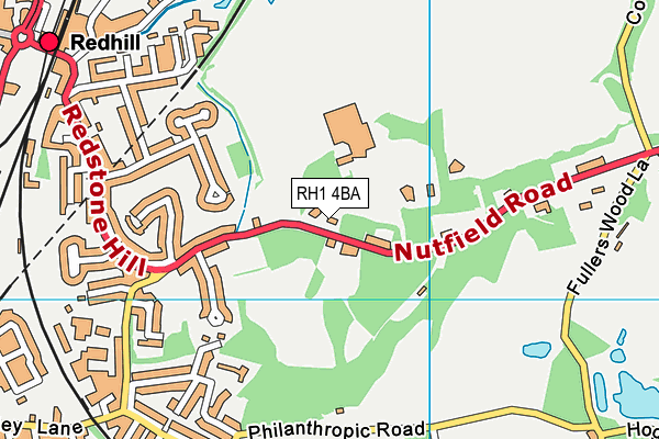 RH1 4BA map - OS VectorMap District (Ordnance Survey)