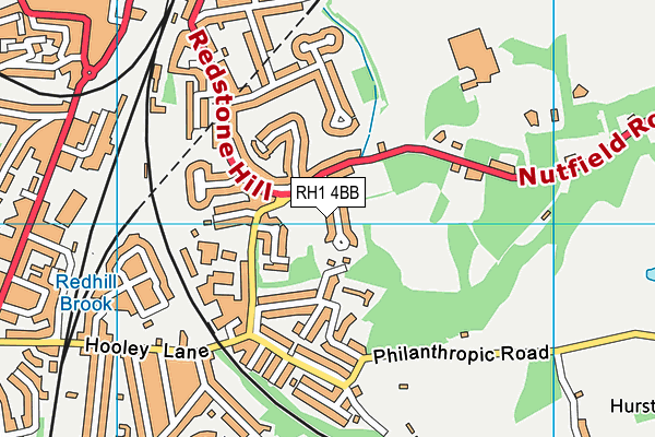 RH1 4BB map - OS VectorMap District (Ordnance Survey)