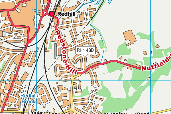 RH1 4BD map - OS VectorMap District (Ordnance Survey)