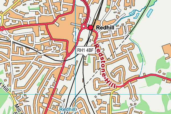 RH1 4BF map - OS VectorMap District (Ordnance Survey)