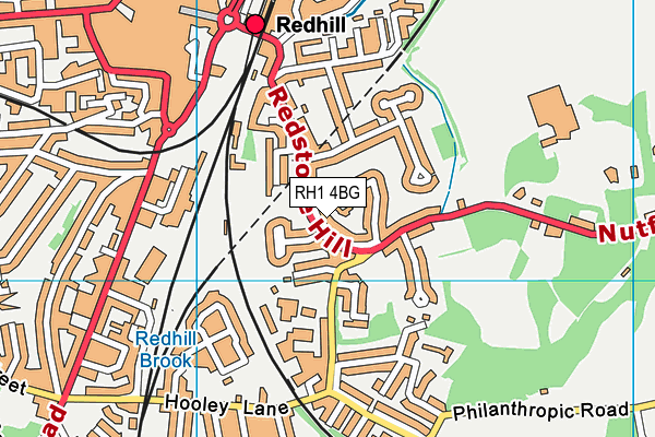 RH1 4BG map - OS VectorMap District (Ordnance Survey)