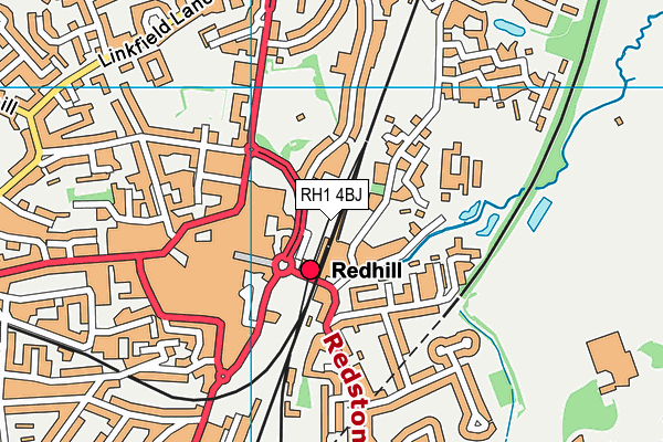RH1 4BJ map - OS VectorMap District (Ordnance Survey)