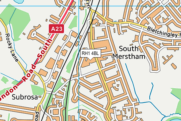 RH1 4BL map - OS VectorMap District (Ordnance Survey)