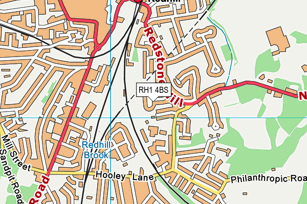 RH1 4BS map - OS VectorMap District (Ordnance Survey)