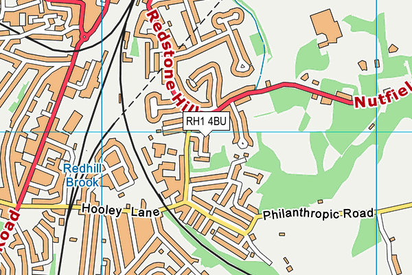 RH1 4BU map - OS VectorMap District (Ordnance Survey)