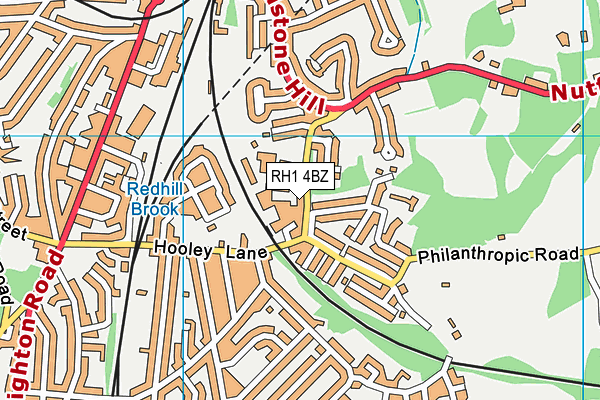 RH1 4BZ map - OS VectorMap District (Ordnance Survey)