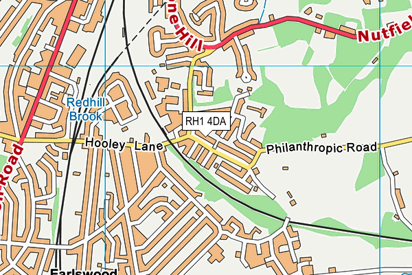 RH1 4DA map - OS VectorMap District (Ordnance Survey)