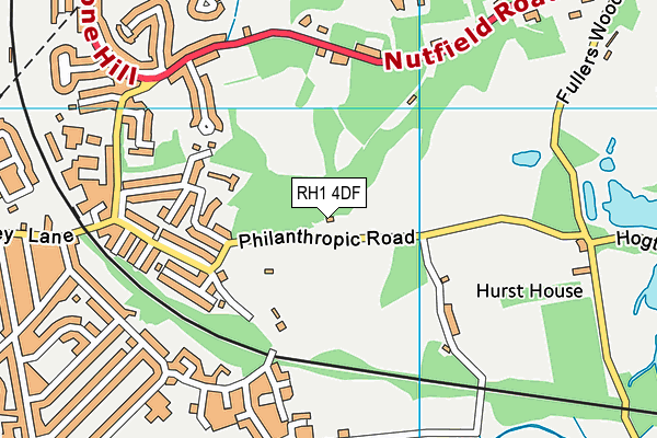 RH1 4DF map - OS VectorMap District (Ordnance Survey)