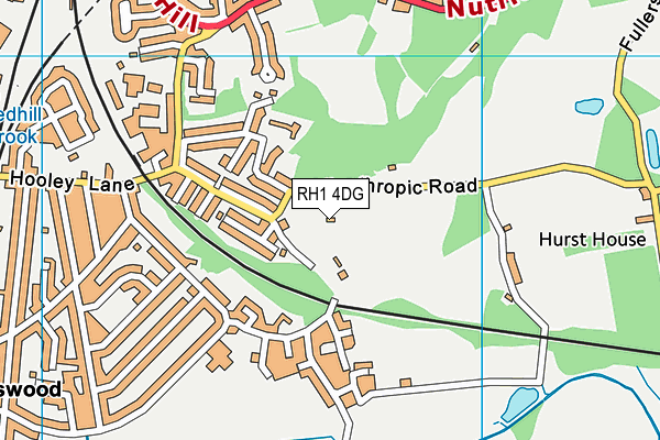 RH1 4DG map - OS VectorMap District (Ordnance Survey)