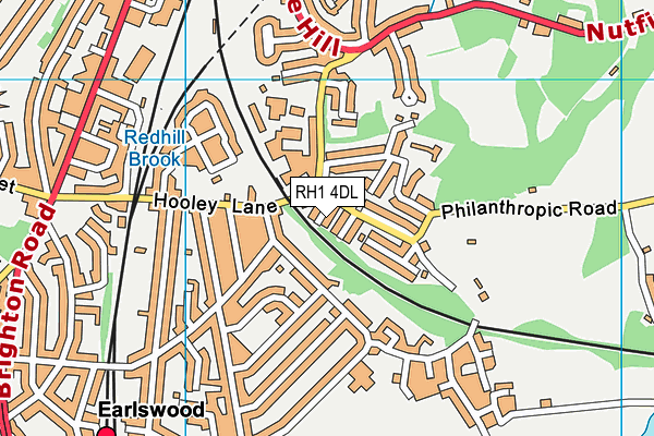 RH1 4DL map - OS VectorMap District (Ordnance Survey)