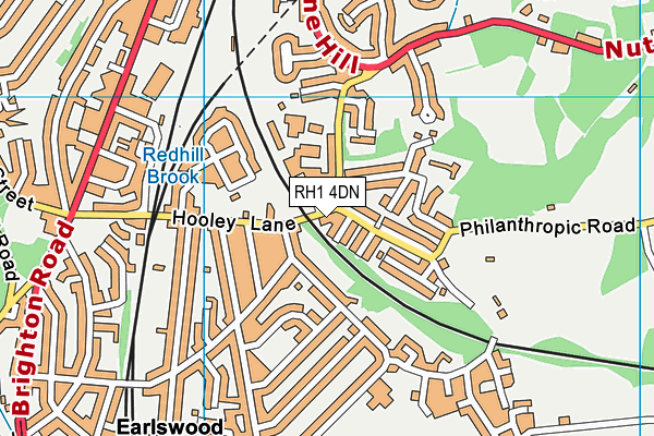 RH1 4DN map - OS VectorMap District (Ordnance Survey)