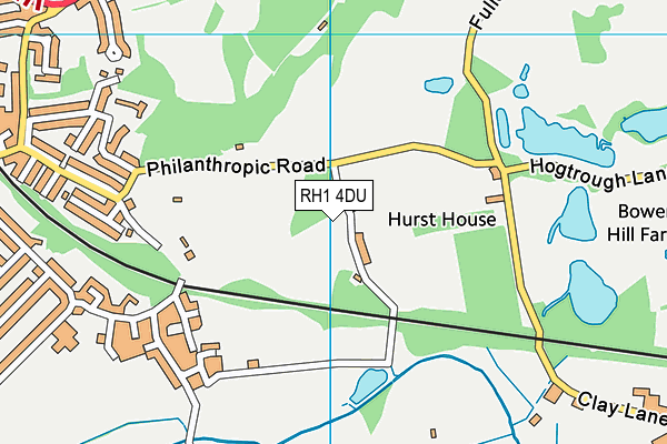 RH1 4DU map - OS VectorMap District (Ordnance Survey)