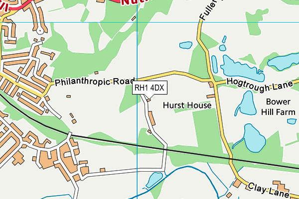 RH1 4DX map - OS VectorMap District (Ordnance Survey)