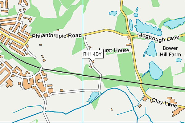 RH1 4DY map - OS VectorMap District (Ordnance Survey)
