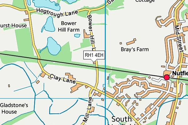 RH1 4EH map - OS VectorMap District (Ordnance Survey)