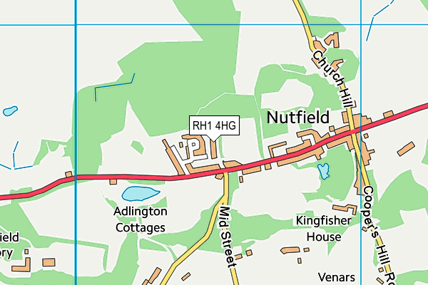 RH1 4HG map - OS VectorMap District (Ordnance Survey)