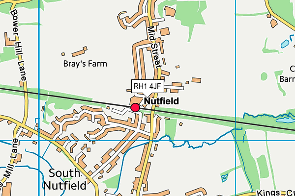 RH1 4JF map - OS VectorMap District (Ordnance Survey)