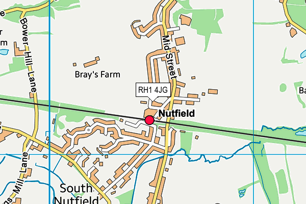 RH1 4JG map - OS VectorMap District (Ordnance Survey)