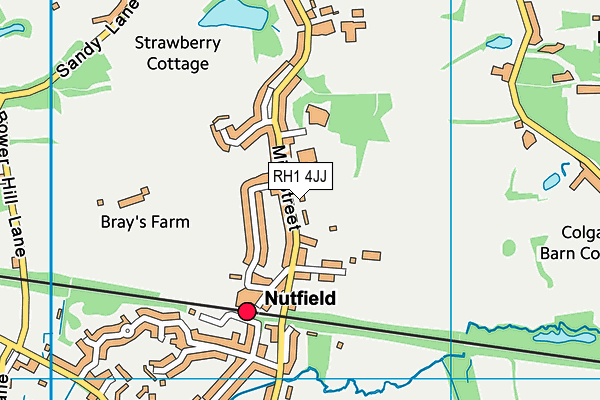Nutfield Church CofE Primary School map (RH1 4JJ) - OS VectorMap District (Ordnance Survey)
