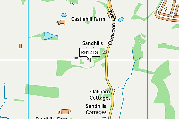 RH1 4LS map - OS VectorMap District (Ordnance Survey)