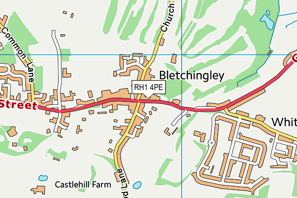 RH1 4PE map - OS VectorMap District (Ordnance Survey)