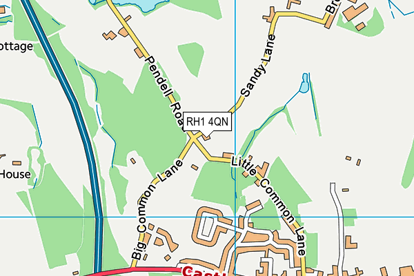 RH1 4QN map - OS VectorMap District (Ordnance Survey)