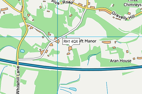 RH1 4QX map - OS VectorMap District (Ordnance Survey)