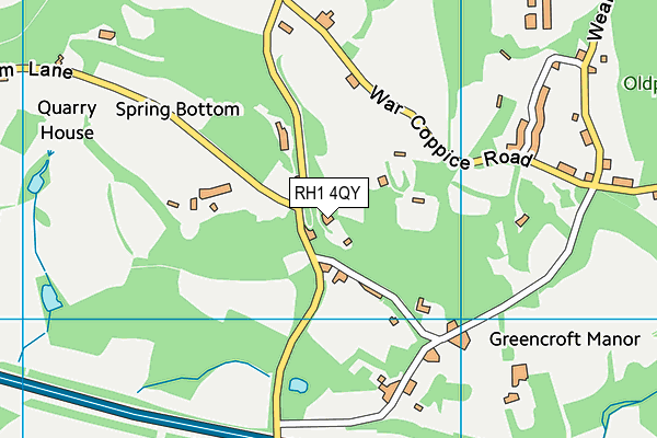 RH1 4QY map - OS VectorMap District (Ordnance Survey)