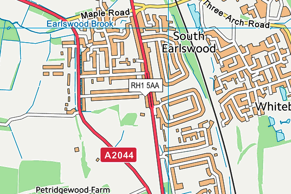 RH1 5AA map - OS VectorMap District (Ordnance Survey)