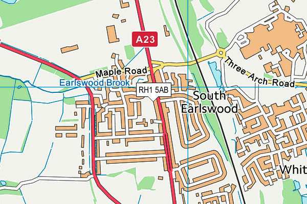 RH1 5AB map - OS VectorMap District (Ordnance Survey)