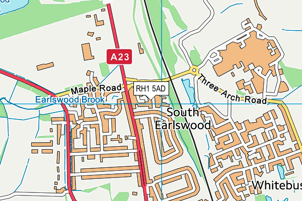 RH1 5AD map - OS VectorMap District (Ordnance Survey)