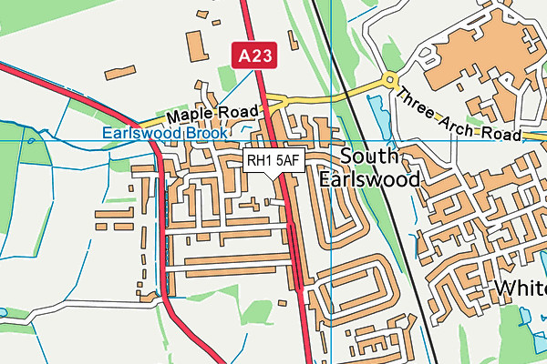 RH1 5AF map - OS VectorMap District (Ordnance Survey)