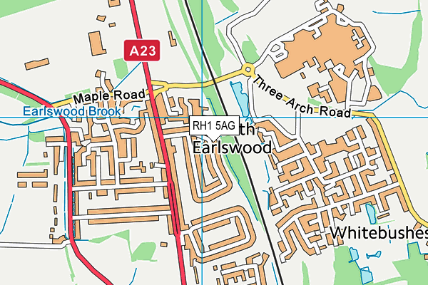 RH1 5AG map - OS VectorMap District (Ordnance Survey)